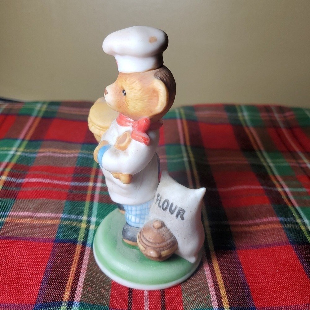 Vtg Franklin Mint Fine Porcelain Bear "Chef Pierre" 1986 Figurine Collectible - Picture 2 of 5